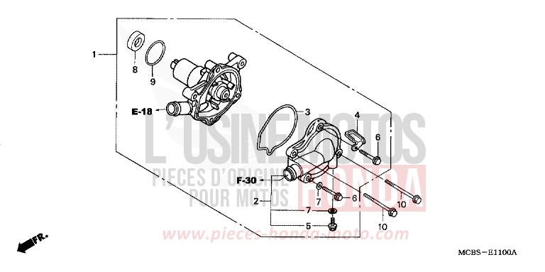 WATER PUMP for Transalp 650 DEGITAL SILVER METALLIC (NHA30) from 2005